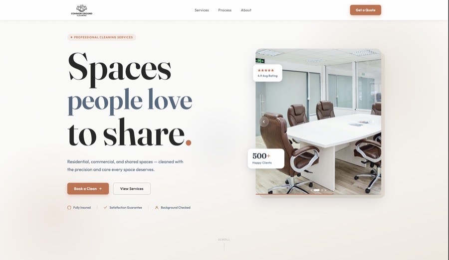 Common Ground Cleaning website